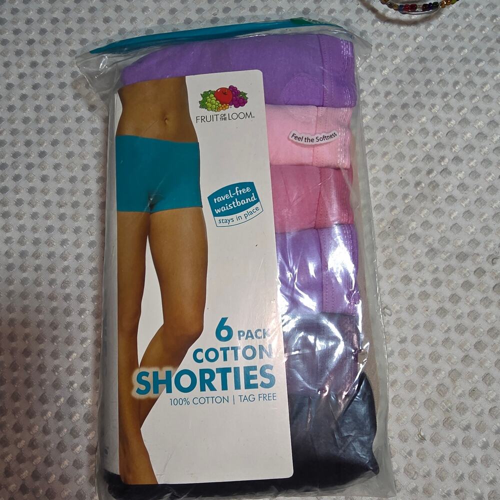 FRUIT OF THE LOOM 6 PACK COTTON SHORTIES UNDERWEAR WOMENS SZ 9/2X